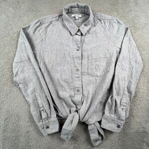 Madewell Cotton Shirt Womens Small Gray Button Up Long Sleeve Casual Minimalist